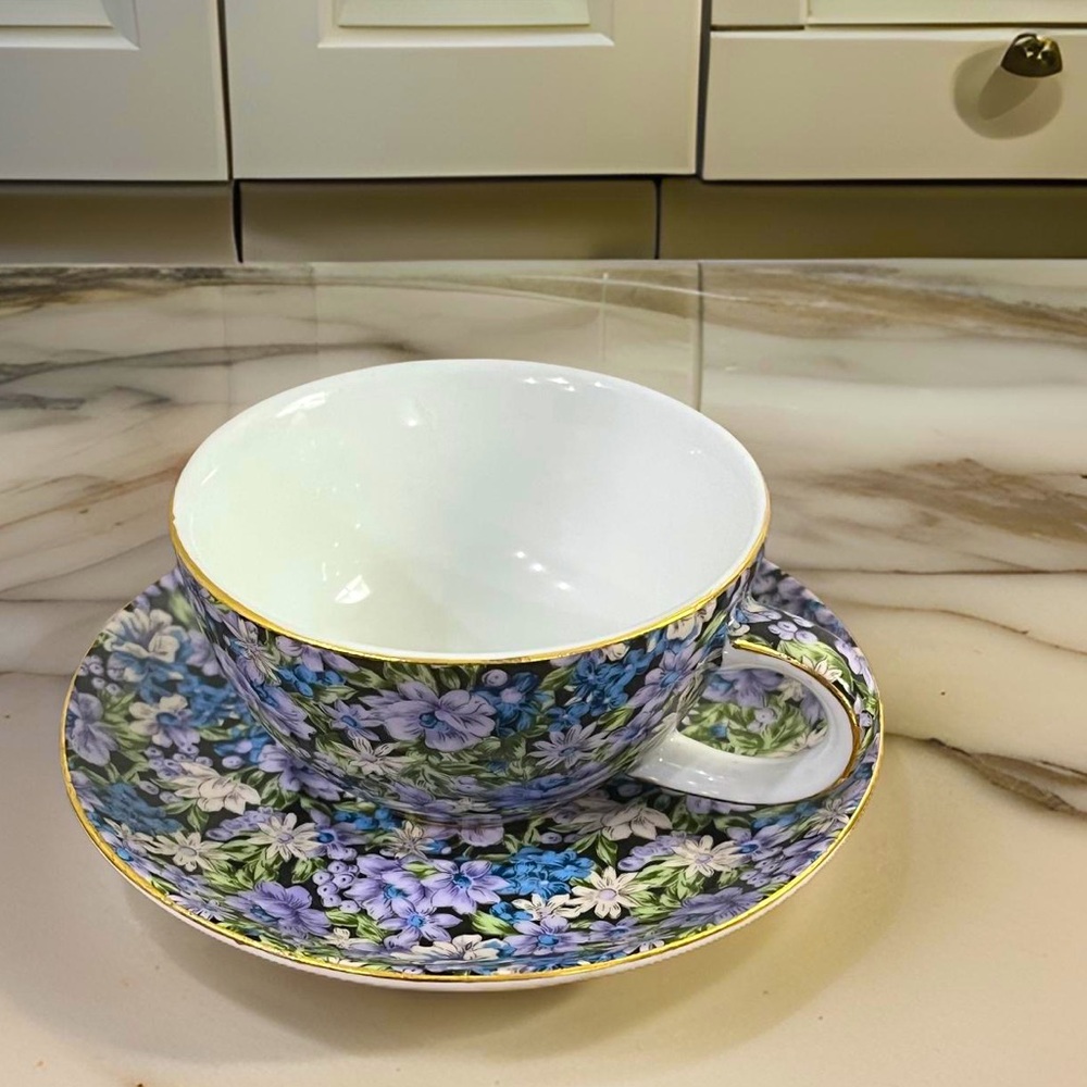 Chintz Mollie Two Companies Floral Teacup and Saucer Set